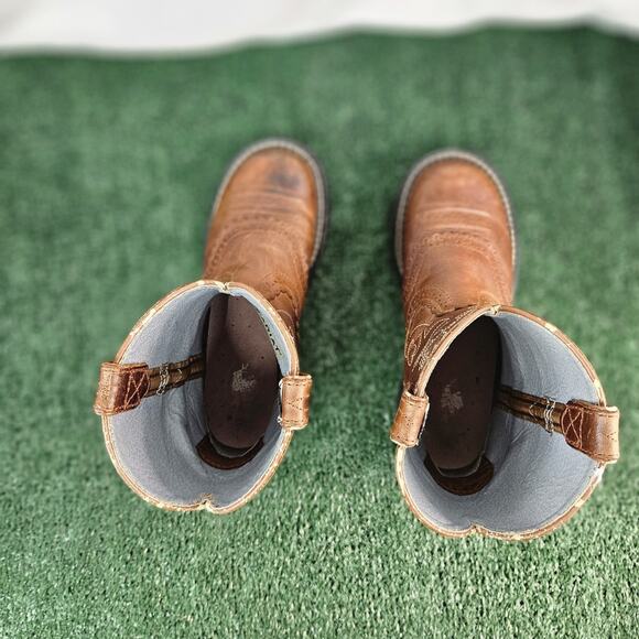 Ariat Fatbaby Western Boots Heart Stitch Brown Leather Round Toe US 6.5B - Picture 9 of 12